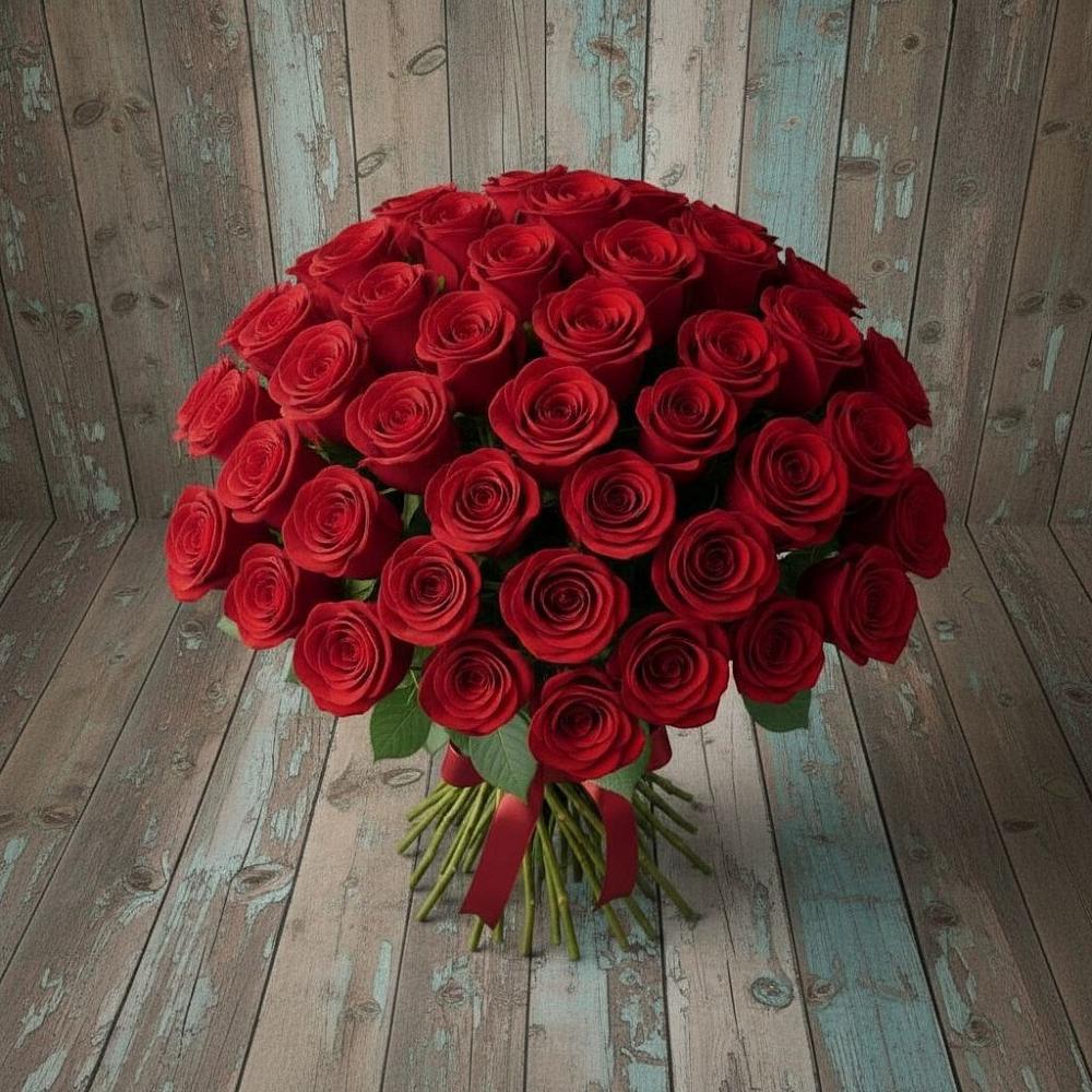 Букет 55 Красных роз Фридом в Восточном Забайкальского края