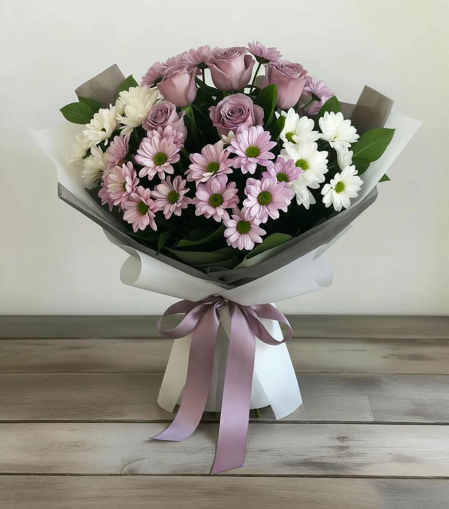 Букет цветов из: Хризантемы и Розы в Восточном Забайкальского края