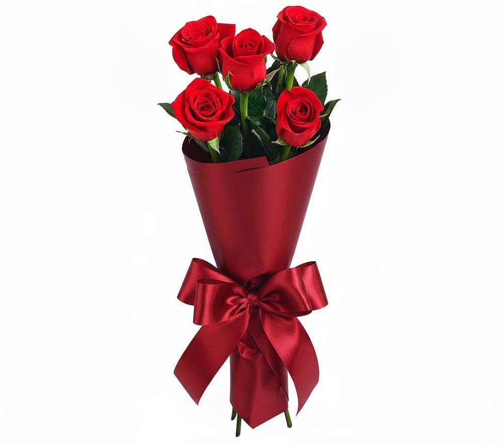 Букет 5 Красных роз Эдлесс Лав в Восточном Забайкальского края