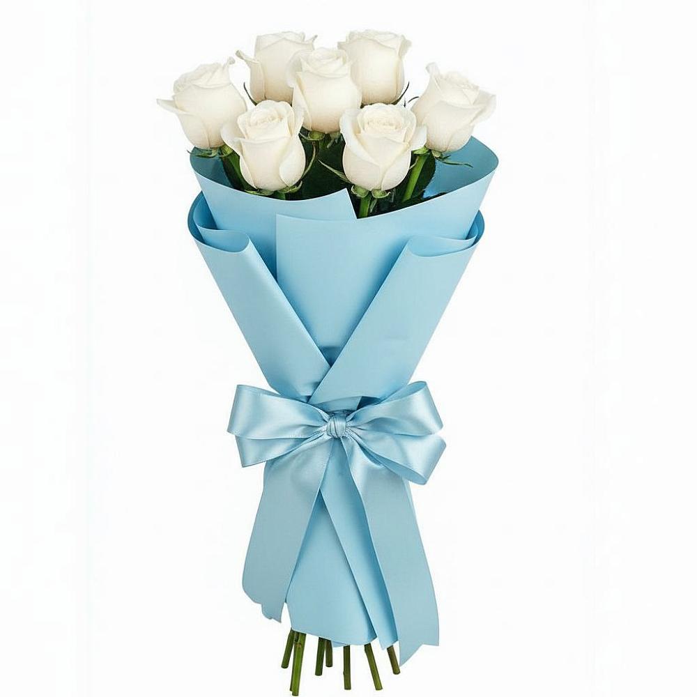 Букет 7 белых роз Проуд в Восточном Забайкальского края