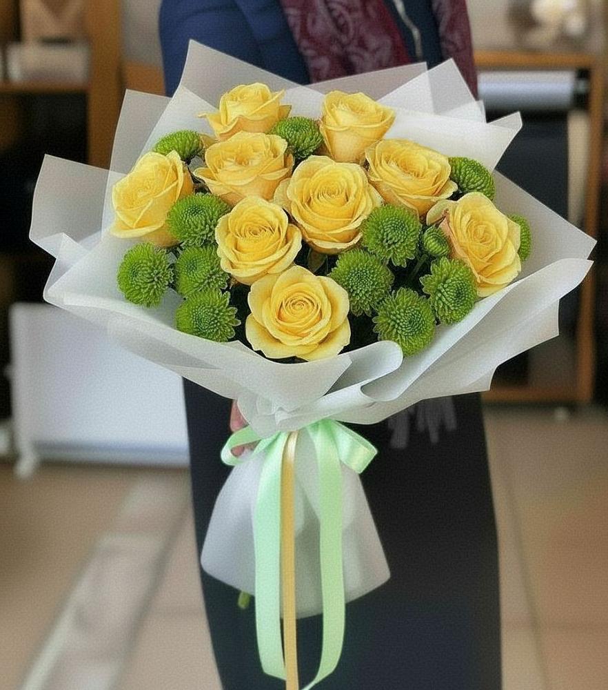 Букет цветов из: Хризантемы и Розы в Восточном Забайкальского края