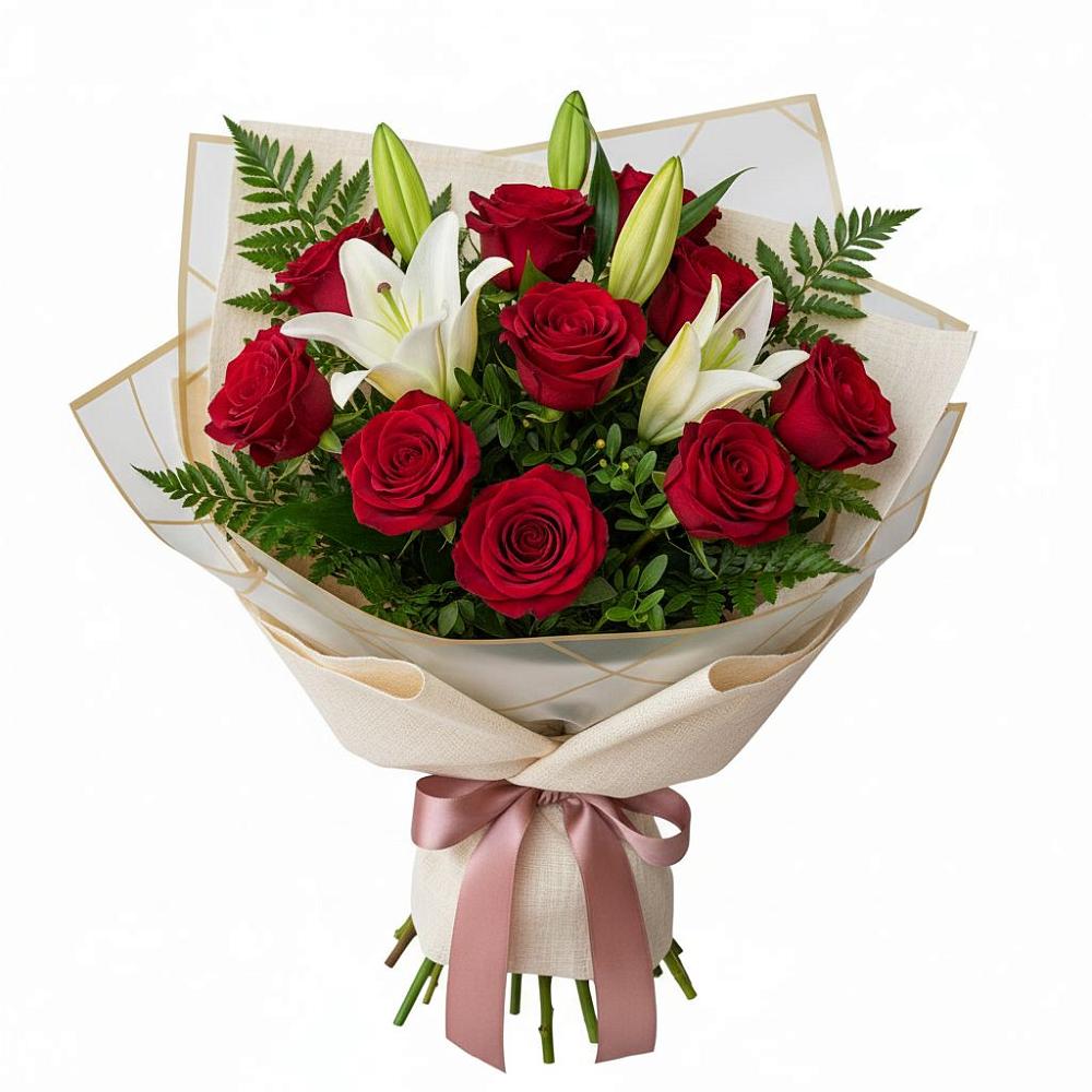 Букет цветов из: Лилии и Розы в Восточном Забайкальского края