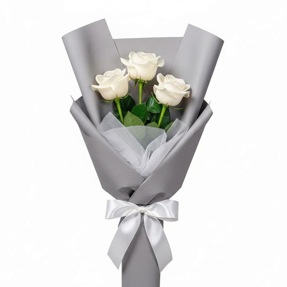 Букет 3 белые розы в Восточном Забайкальского края