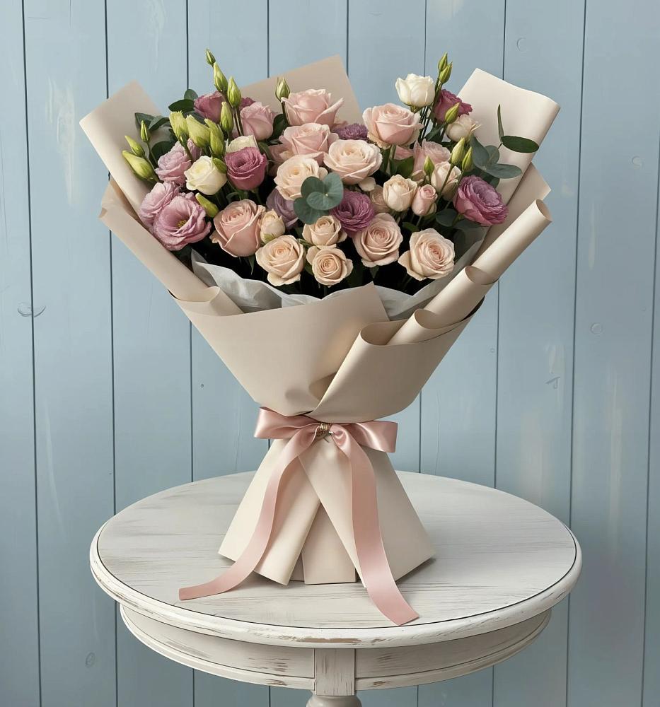 Букет цветов из: Розы и Лизиантусы в Восточном Забайкальского края