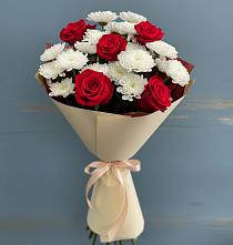 Букет цветов из:  Розы и Хризантемы в Восточном Забайкальского края