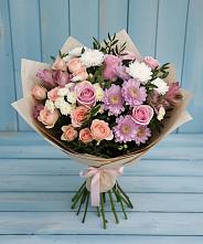 Букет цветов из:  Хризантемы, Розы и Альстромерии #REPLACE_PRED# Восточном Забайкальского края