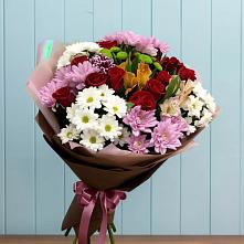 Букет цветов из:  Розы, Хризантемы и Альстромерии в Восточном Забайкальского края