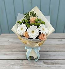Букет цветов из:  Герберы, Розы и Хризантемы #REPLACE_PRED# Восточном Забайкальского края
