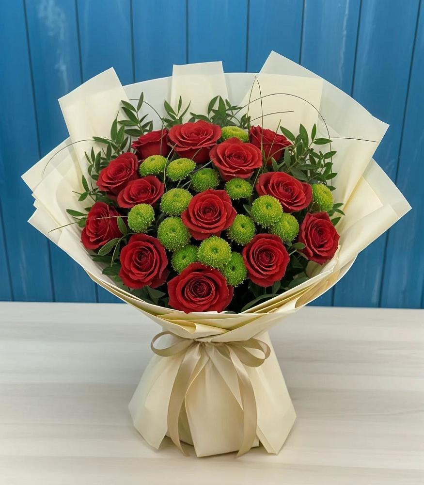 Букет цветов из: Розы и Хризантемы в Восточном Забайкальского края