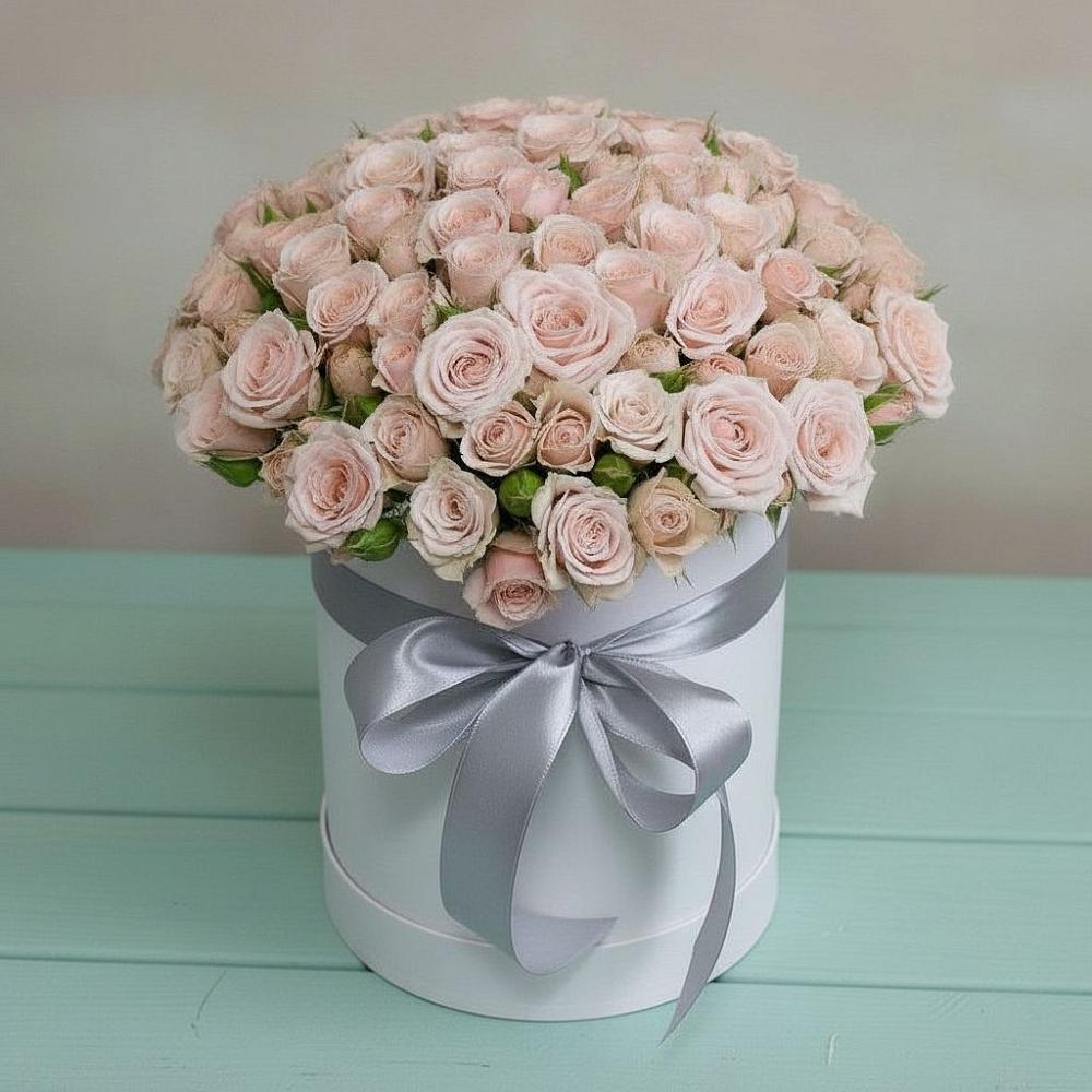 Цветочная композиция из Розы в шляпной коробке в Восточном Забайкальского края